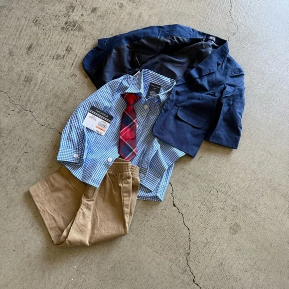 Nautica / Baby Boys 4-Pc. Jacket, Shirt, Pants & Necktie set - Picture 4 of 11